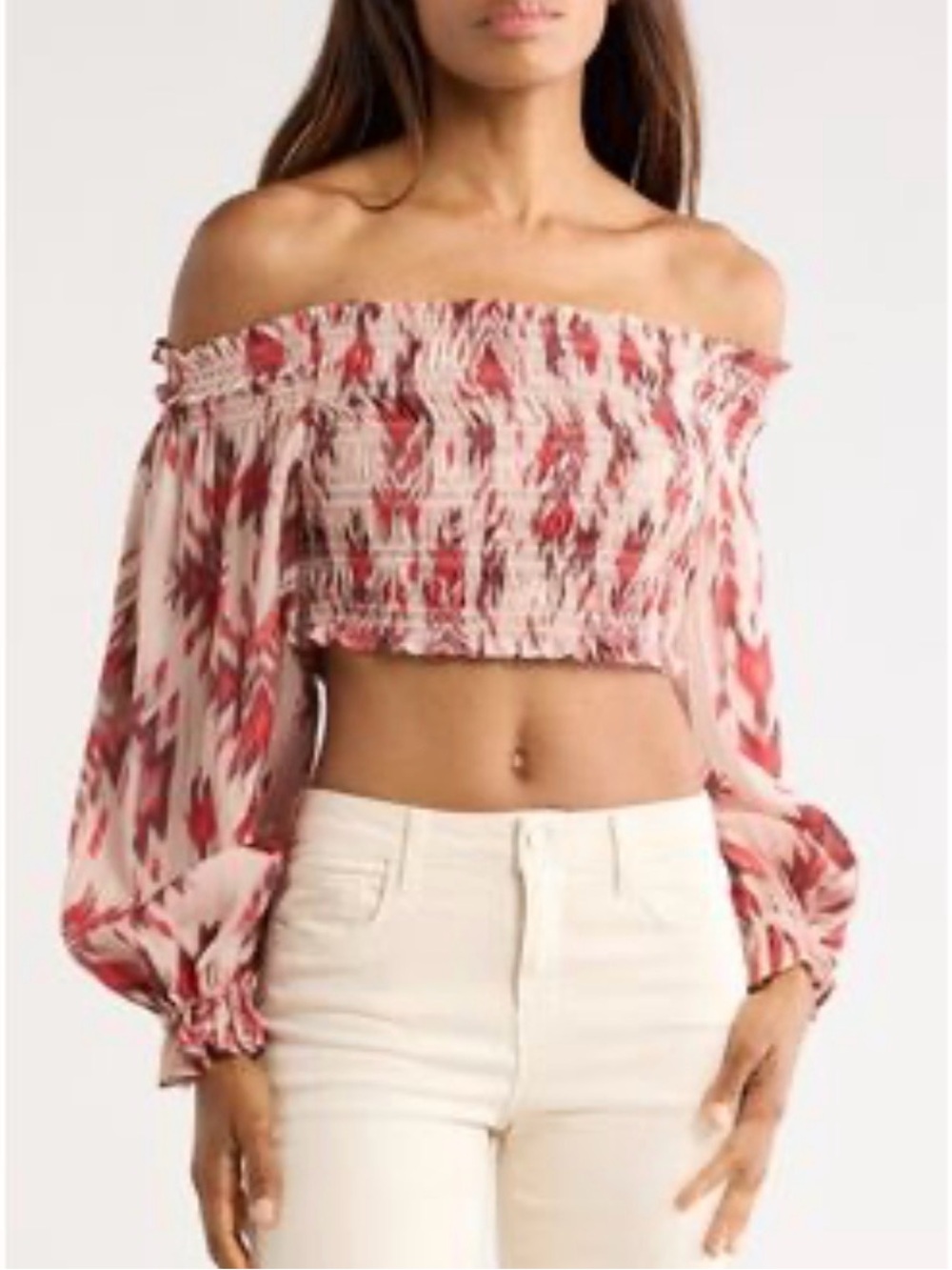 L'AGENCE NWT Off-Shoulder Crop Top - Picture 2 of 7